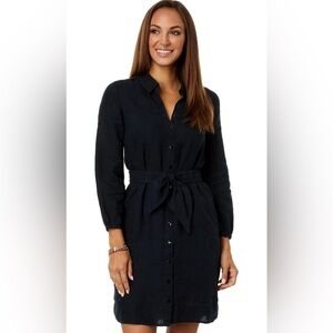 Lilly Pulitzer Bethanne Linen Dress in Black Size 14 New